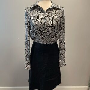 Tory Burch Black and White Midi Dress